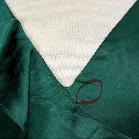 NWT Lulus Lucky Lady Hunter Green Satin Ruffled Maxi Dress Size M (6-8) - Picture 14 of 15